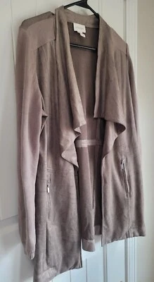 Cárdigan Tostado Suéter Chaqueta Chico's Largo Para Mujer M/L Chicos Talla 1 Beige Gamuza Foto 1 de 4