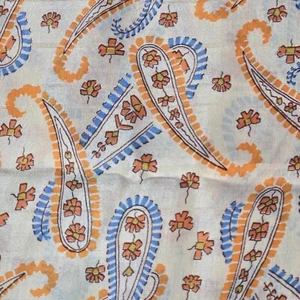 Vtg 1940s Silky Rayon Blend Floral Paisley Peach 5 Yds Lot Great Dress Fabric - Picture 1 of 5