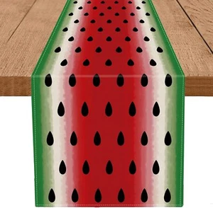Summer Table Runner Watermelon Long Table Runners 13x36 Inch Seasonal Holiday... - Picture 1 of 5