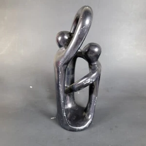 Zimbabwe Shona Arte Piedra Serpentina Tallada Estatua 9” “unidad” Matrimonio - Imagen 1 de 10