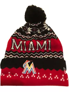 Berretto berretto calza Miami Marlins New Era con pom usato in ottime condizioni - Foto 1 di 4