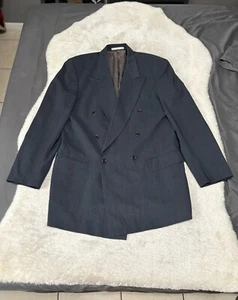 Hugo Boss Herren Zweireiher Blau Wolle Sport Blazer Jacke Größe 42 L Business - Bild 1 von 9