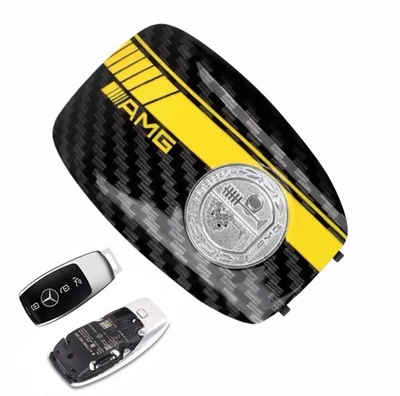 Carbon Fiber Remote Key Case Back Cover AMG For Mercedes-Benz C GLC GLE - Image 1 of 4