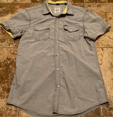BUFFALO DAVID BITTON SHORT SLEEVE WESTERN UTILITY BUTTON UP ( MENS M SLIM ) - Image 1 of 4