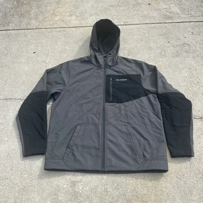 Chaqueta con Capucha Grundens Tech Soft Shell Cremallera Completa Para Hombre Talla XL Negra Gris Bolsillos Foto 1 de 4