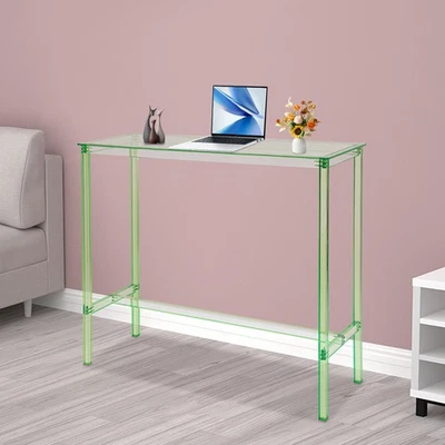 Mesa de bar rectangular de acrílico verde de 36" mesa de pub de techo alto comedor y sala de estar Foto 1 de 4