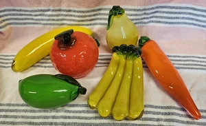 Set of Hand Blown Glass Fruit,  Banana's, Lime, Orange, Pear and Carrot - Picture 1 of 17