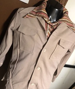 New Vtg 70s Pointy Collar Mauve Pink Mens Leisure Suit Jacket 38 M Pants & Shirt - Picture 1 of 21