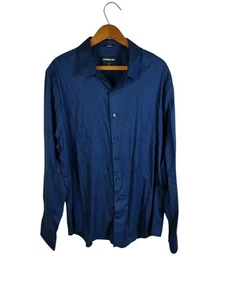 Express Men's Long Sleeve Button Down Shirt 1MX Size XL Slim Fit Dark Blue - Bild 1 von 9