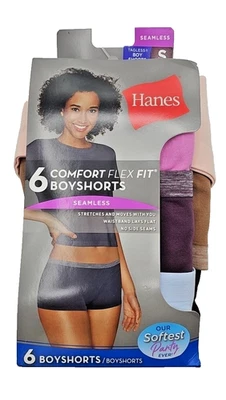 Pantalones cortos para mujer Hanes talla 5 PEQUEÑOS bragas confort ajuste flexible sin costuras paquete de 6 Foto 1 de 4
