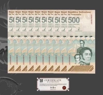 VENEZUELA 500 DIGITALES 2023 cantidad 10 UNC 500 millones bolívares soberano ¡Nuevo EE. UU.! Foto 1 de 4