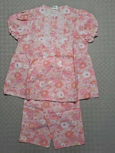 Set pigiama donna vintage anni 70 Prova 100% cotone pizzo e fiori taglia 34/36" busto - Foto 1 di 14