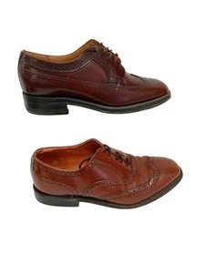 GLEN EAGLES RICHLEIGH 2 Pairs Mens Work Shoes Leather Brown UK Size 8 Preowned - Picture 1 of 8
