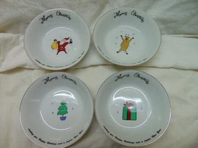 4 件套 ~ ~ 圣诞节主题瓷汤/谷物碗 Merry Brite 出品 — 第 1/4 张图片