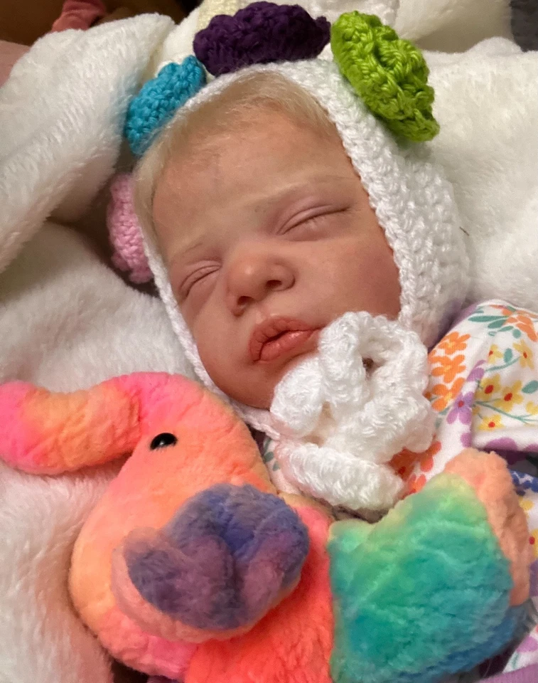 Reborn  ROMY by GUDRUN LEGLER , COA, Micro-rooted blonde, sleeping, 19" girl/boy - Image 1 of 4