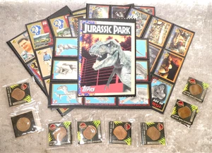 Topps Jurassic Park Cards 1993 Universal [x88 Complete Mint] +Bronze Coin Set - Picture 1 of 15