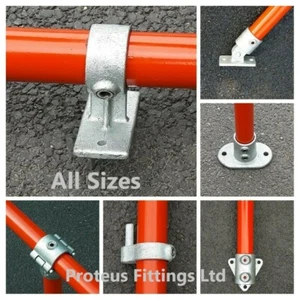 Pipe Clamp Fittings Galvanised Tube Clamp Key Connector 27mm 34mm 42mm 48mm 60mm - Picture 1 of 151