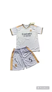 Jude Bellingham Real Madrid Home Jersey, Shorts Youth Kids White Size Medium NWT - Picture 1 of 6