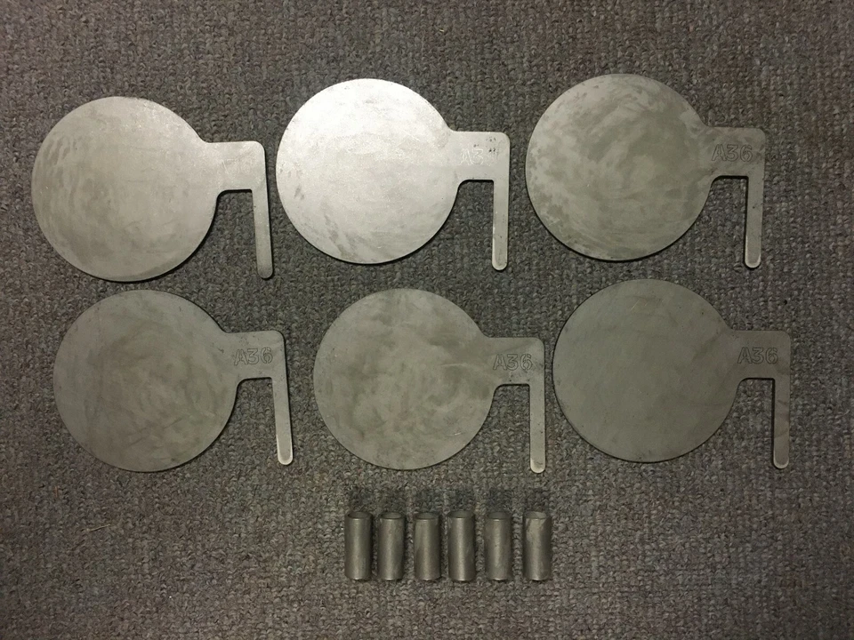 OWL CREEK FABRICATION A36 Steel Target Dueling Tree DIY Kit 6pc 4" x 3/16" Paddles with Tubes USA MADE