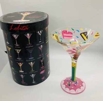 Colección Lolita Martini “Pastel de Cumpleaños” 7oz Vaso Martini Con Receta Caja Abierta Foto 1 de 4