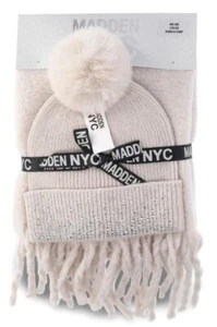 Madden NYC Mujer Estrás Gorro y Bufanda Conjunto de Regalo, 2 Piezas Blanco Off (GAR) - Imagen 1 de 4
