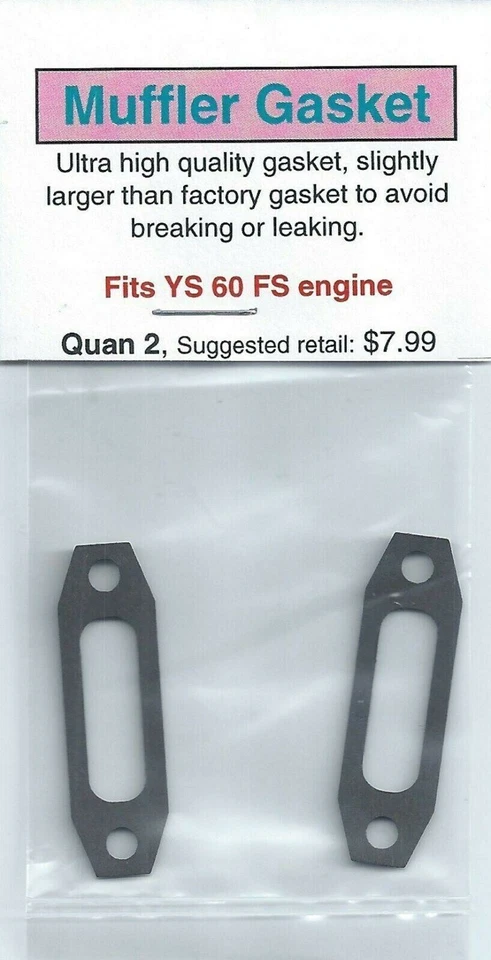 Pacote com 2 silenciadores/junta de exaustão YS 60 FS novo na embalagem - Imagem 1 de 1