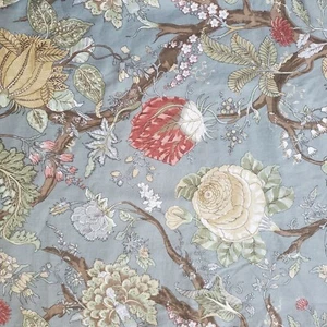 Pottery Barn Queen Duvet. Wells Palampore Linen/Cotton Blend Williamsburg Blue - Picture 1 of 12