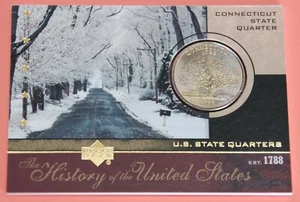 Cubierta superior SQ5 2004 la historia de los Estados Unidos Connecticut State Quarter - Imagen 1 de 2