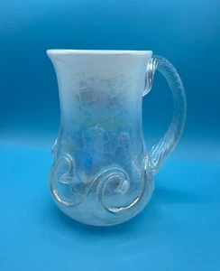 Schönes knisterndes opalisierendes rosafarbenes Kunstglas - Bild 1 von 6