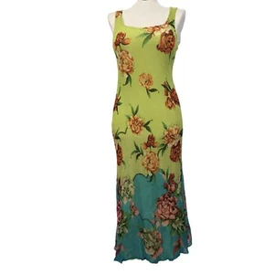 Soft Sorrundings Floral Tropez Sleeveless Maxi Dress Women’s Size L Green/Blue - Picture 1 of 13