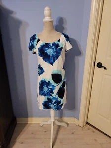 Stylus Größe M Kleid Damen weiß und blau geblümt Kurzarm - Bild 1 von 7