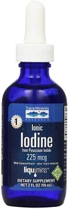 Trace Minerals Research ionisches Jod 225 mg 2FL Unzen (59ml) Neu Verpackung