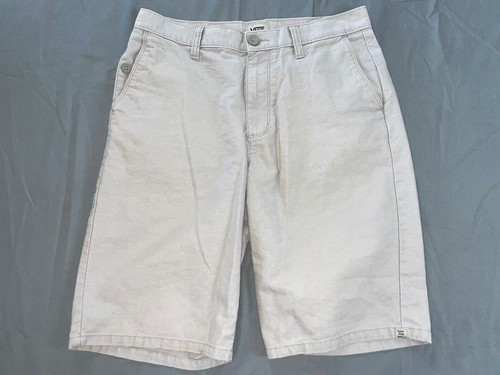 Pantaloncini chino skate Vans frontali piatti in cotone tela. Grigio chiaro uomo 28. GUC!!