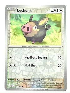 Lechonk 182/197 Reverse Holo Common Obsidian Flames Pokemon Pack Fresh Near Mint - Picture 1 of 6