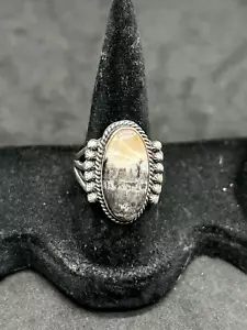 925 handgefertigter Ring Sterlingsilber mehrfarbig Achat Größe 6,5 - 6,41 g - Bild 1 von 3