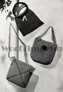 Häkel- & Strickmuster Vintage 1940er 2. Weltkrieg Handtaschen/Schultertaschen - Bild 1 von 1