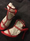 PLAYBOY Sandals-Size 4 RED with diamontes