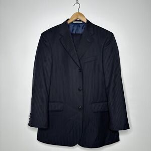 Yves Saint Laurent YSL Men’s Black Stripe Super 120’s Wool Suit Size 41R