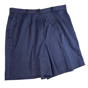Coral Bay Gold Ladies High Waisted Pleated Navy Shorts Sz 10P - Picture 1 of 7