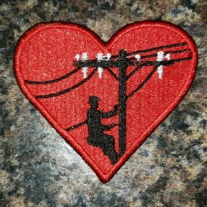 LOVE MY LINEMAN BESTICKTE MOTORRAD BIKER WESTE PATCH AUFBÜGLER - Bild 1 von 1