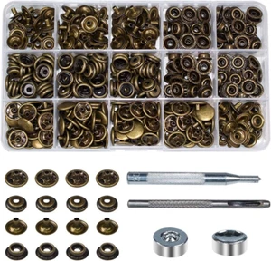100 Sets - 12Mm(1/2") Metal Line 24 Gunmetal Black Plated Steel Snaps Fastener L - Picture 1 of 12