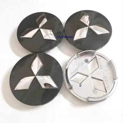 60MM Black Car Wheel Rim Center Cap For Mitsubishi Lancer Galant Eclipse - Image 1 of 3