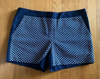 Pantalones cortos Kenar para mujer talla 10 azul marino blanco estampado geométrico tiro medio (X2) Foto 1 de 4