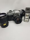 Yashica FX-2 Camera with 55mm F2 + 135mm f2.8 + flash -Mint Condition