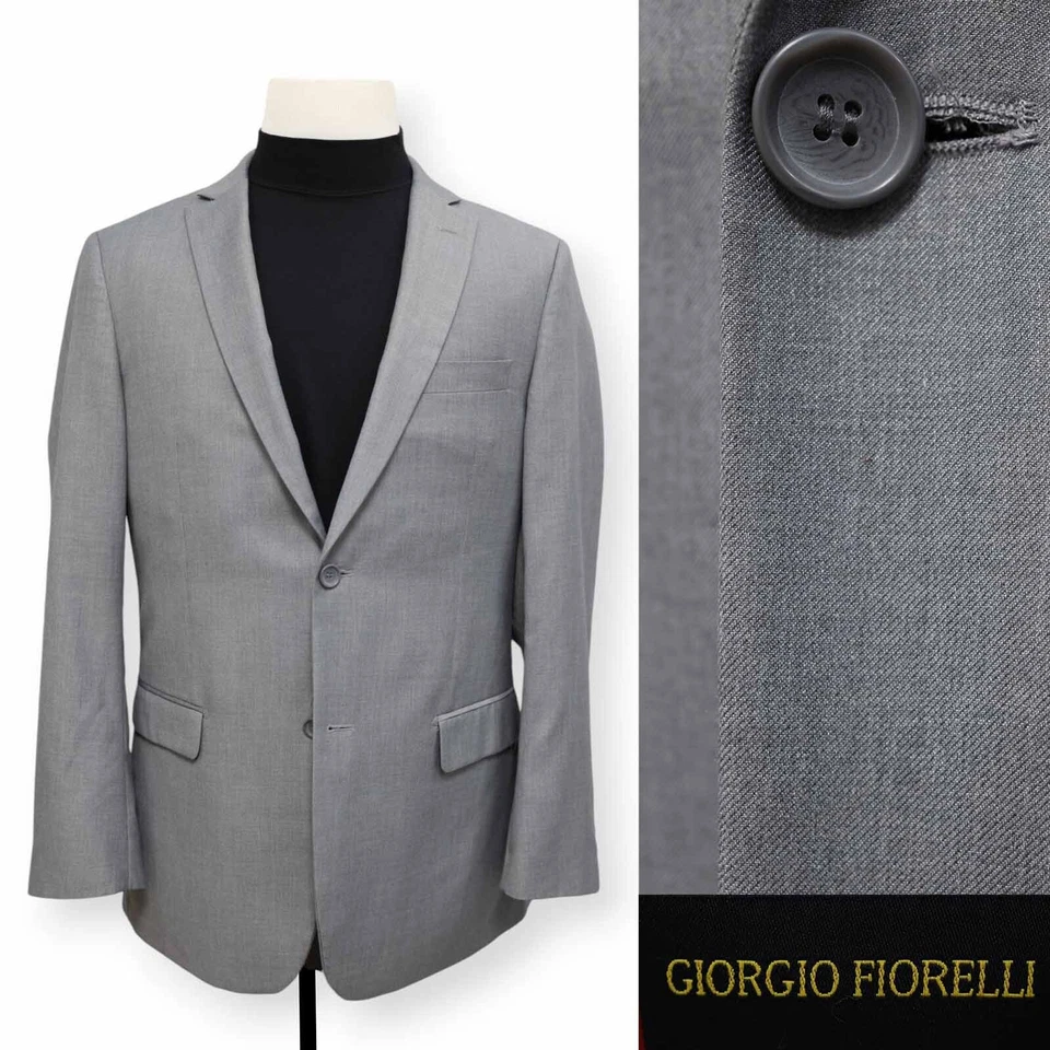 GIORGIO FIORELLI Hombre Gris Sólido Slim Fit Abrigo Deportivo Traje Chaqueta Blazer 42 L Foto 1 de 4