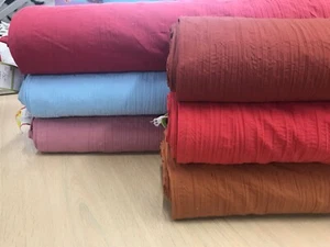 100% COTTON FABRIC CRINKLE MATERIAL OEKO-TEX CERTIFIED, crafts, masks, dresses - Picture 1 of 13