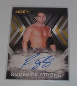 2017 TOPPS WWE NXT RODERICK STRONG CARTA AUTOGRAFA - Foto 1 di 2