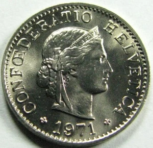 1971 Switzerland 5 Rappen, Copper-Nickel, Small Change, World - Picture 1 of 2