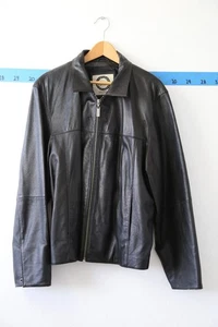 Wilsons Leather M. Julian Black Long Sleeve Zip Motorcycle Jacket Men's medium - Picture 1 of 8