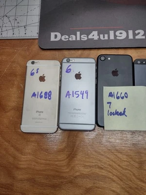 (批量 4 件)苹果 iPhone,锁定无锁版,银色、灰色和黑色零件或维修 — 第 1/4 张图片